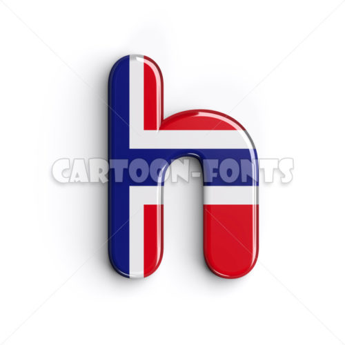 Norway character H - Lowercase 3d font - Cartoon fonts