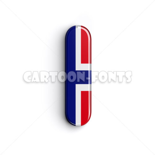 Norway character I - large 3d font - Cartoon fonts
