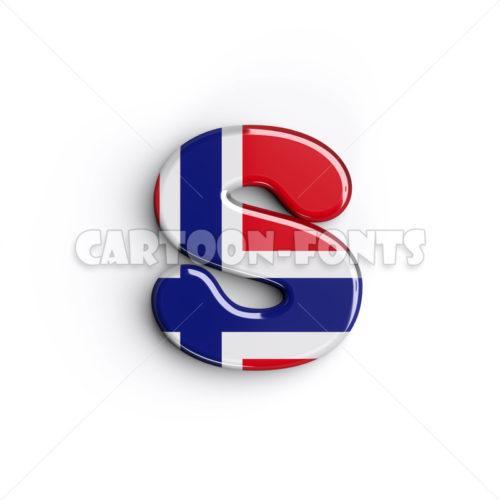 Norway character S - Small 3d letter - Cartoon fonts