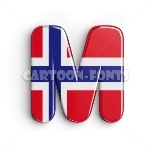Norway font M - large 3d character - Cartoon fonts