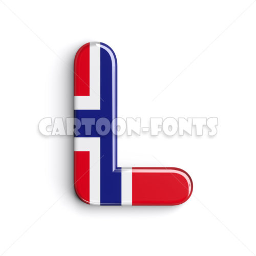 Norway letter L - Upper-case 3d font - Cartoon fonts