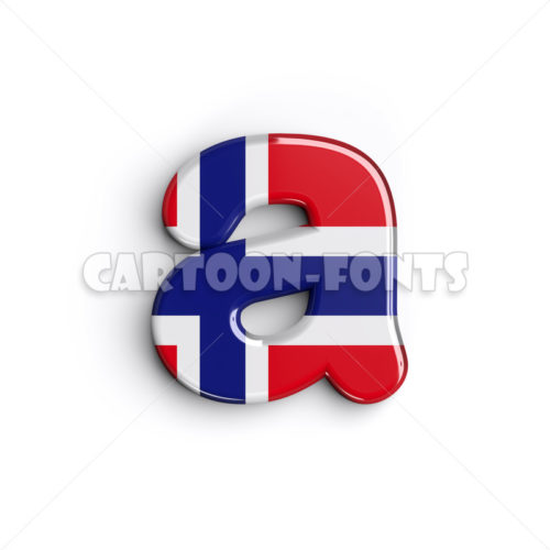 Norwegian flag character A - Lower-case 3d font - Cartoon fonts