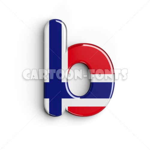 Patriotic Norway font B - lowercase 3d character - Cartoon fonts