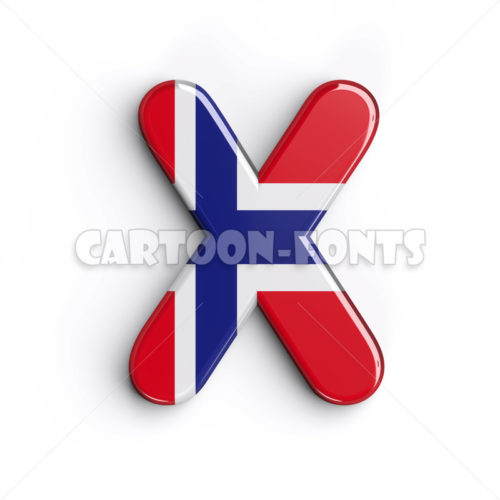 Patriotic Norway font X - Large 3d character - Cartoon fonts