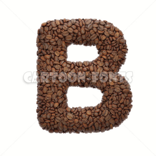 coffee character B - Uppercase 3d letter - Cartoon fonts