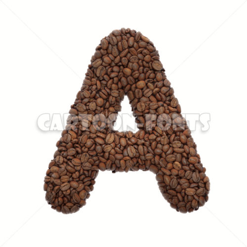 roasted beans font A - Large 3d letter - Cartoon fonts