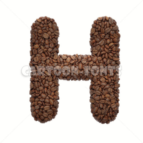 roasted beans font H - Capital 3d letter - Cartoon fonts