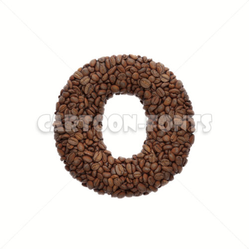 Coffee character O - Lower-case 3d font - Cartoon fonts