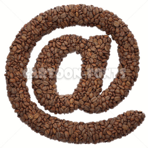 coffee beans email sign - 3d sign - Cartoon fonts