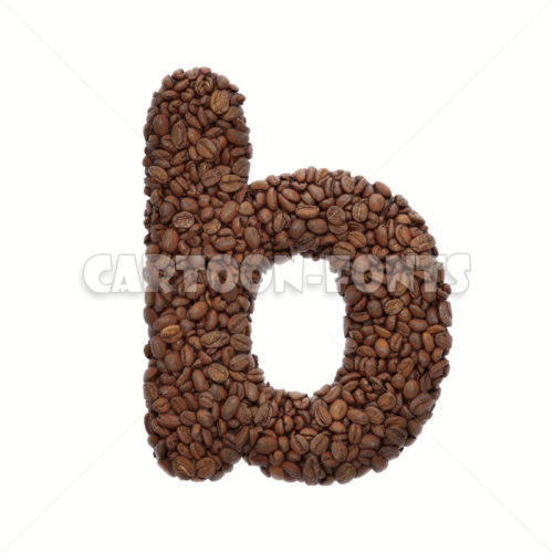 coffee beans font B - lowercase 3d character - Cartoon fonts
