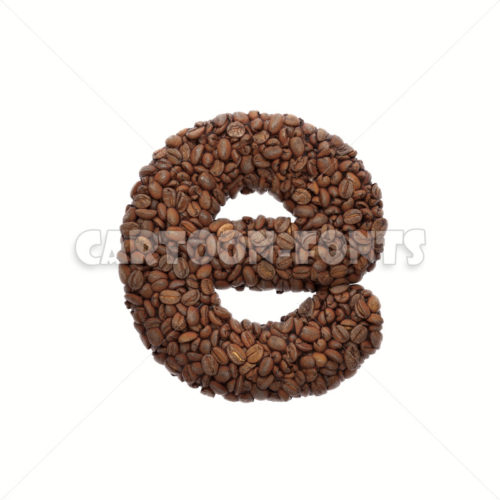 coffee beans font E - smal 3d character - Cartoon fonts