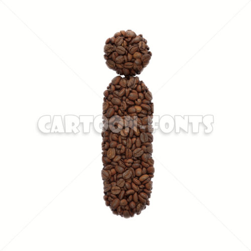 coffee beans font I - Lower-case 3d letter - Cartoon fonts