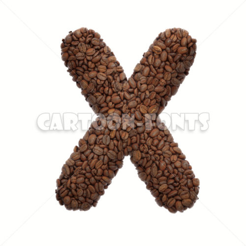 coffee beans font X - Large 3d character - Cartoon fonts