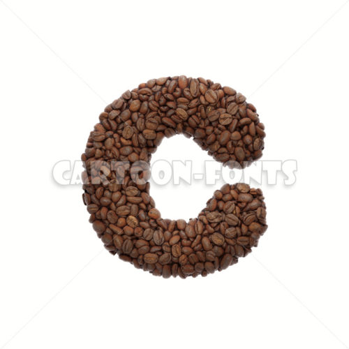 coffee beans letter C - Lower-case 3d font - Cartoon fonts