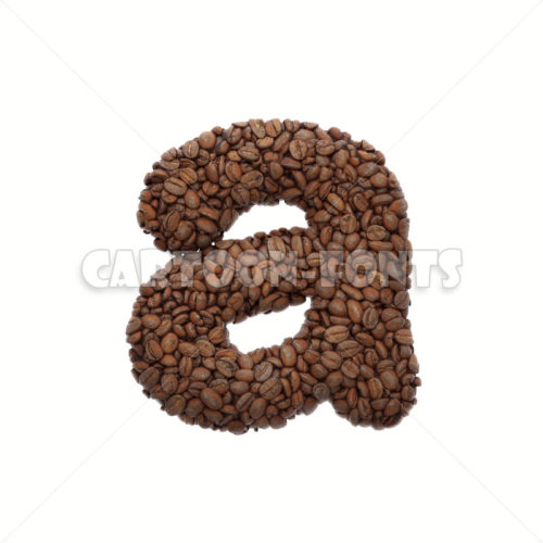roasted beans character A - Lower-case 3d font - Cartoon fonts