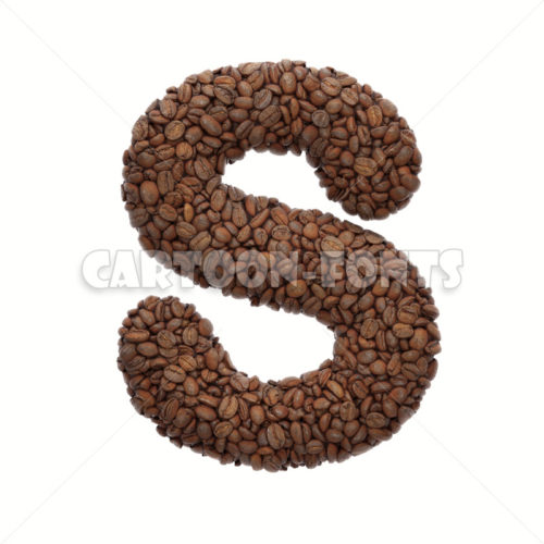 roasted beans character S - large 3d font - Cartoon fonts