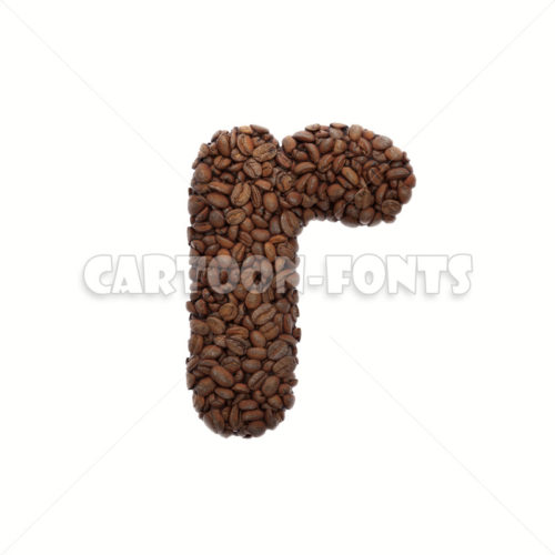 roasted beans font R - Lowercase 3d character - Cartoon fonts