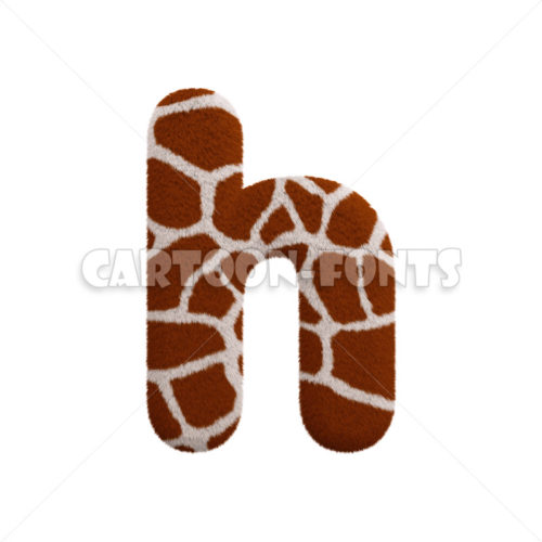 Giraffe character H - Lowercase 3d font - Cartoon fonts