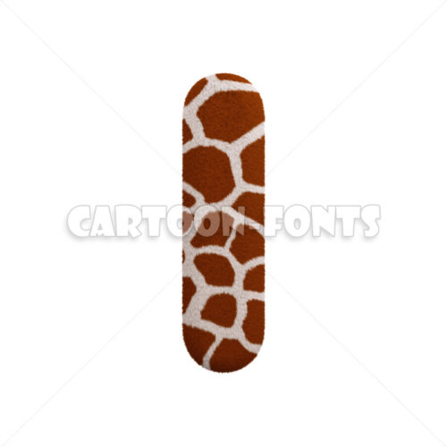 Giraffe character I - large 3d font - Cartoon fonts
