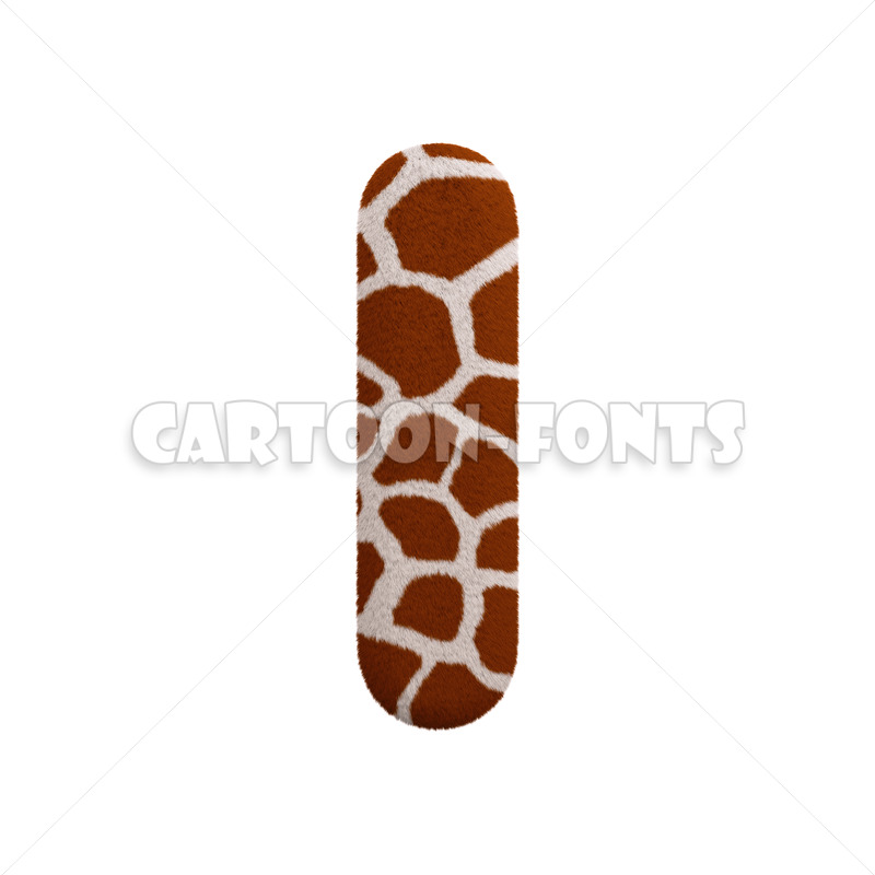 Giraffe character I - large 3d font - Cartoon fonts