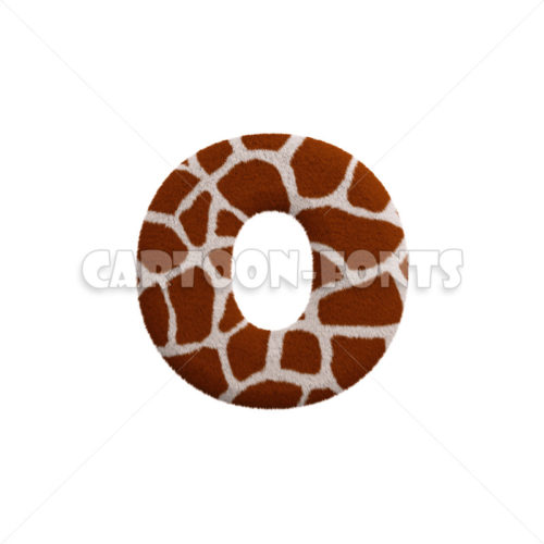 Giraffe character O - Lower-case 3d font - Cartoon fonts