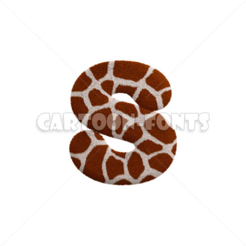 Giraffe character S - Small 3d letter - Cartoon fonts