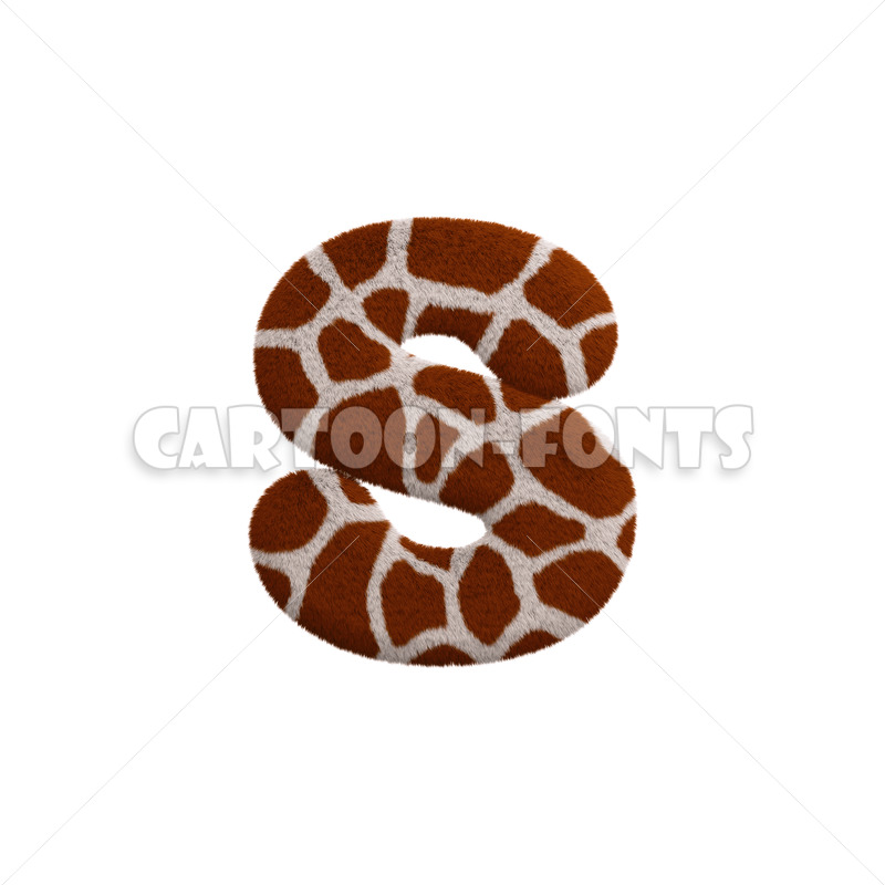 Giraffe character S - Small 3d letter - Cartoon fonts