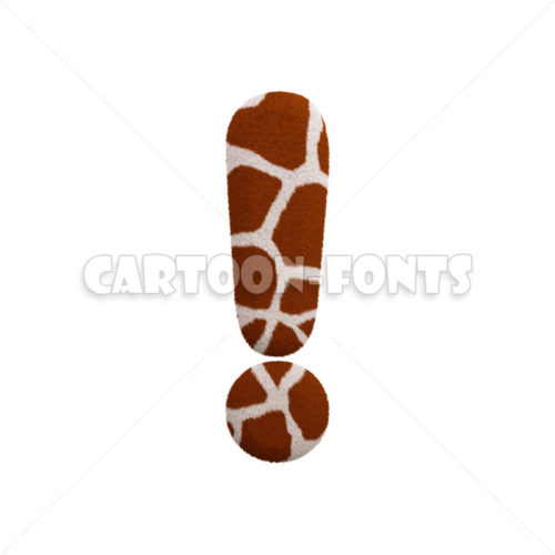 Giraffe exclamation point - 3d sign - Cartoon fonts