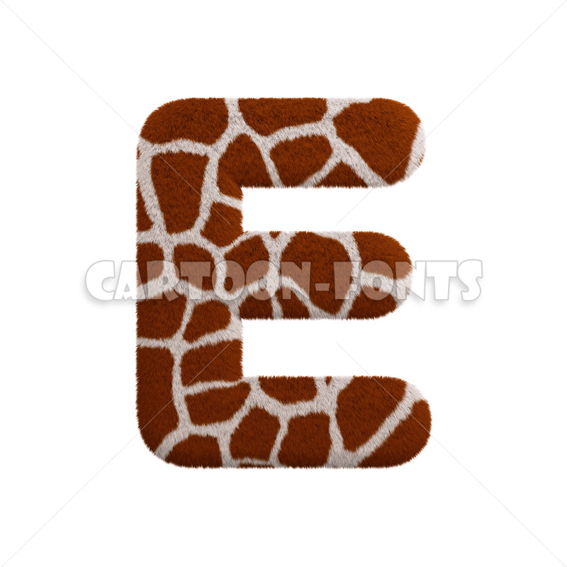 Giraffe font E - Uppercase 3d character - Cartoon fonts