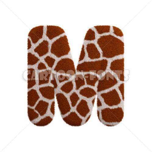 Giraffe font M - large 3d character - Cartoon fonts