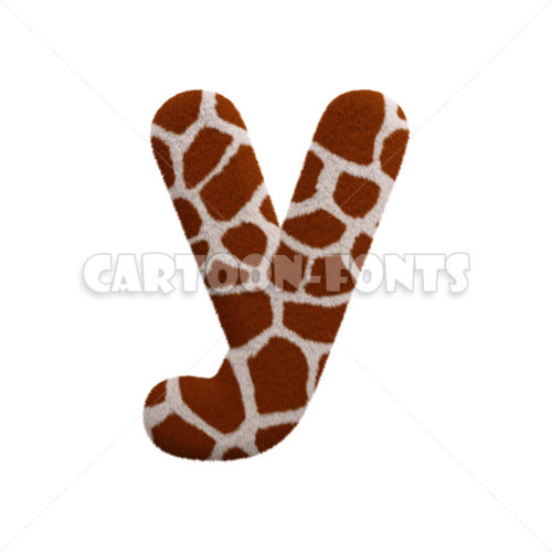 Giraffe font Y - Minuscule 3d character - Cartoon fonts