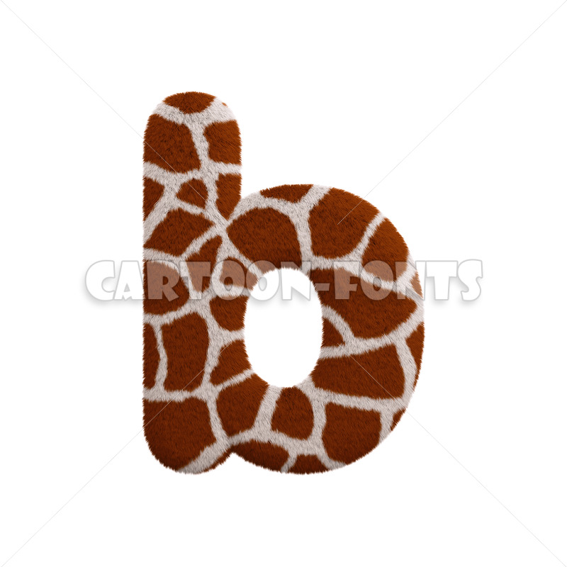 Giraffe fur font B - lowercase 3d character - Cartoon fonts