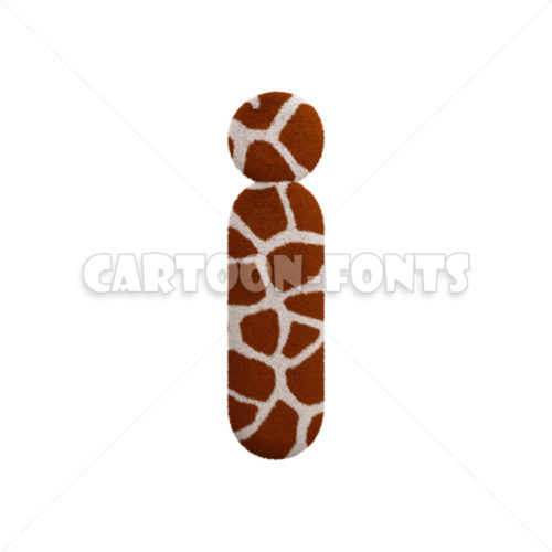 Giraffe fur font I - Lower-case 3d letter - Cartoon fonts