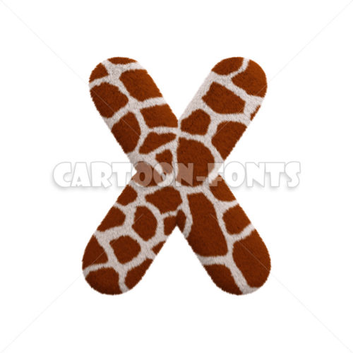 Giraffe fur font X - Large 3d character - Cartoon fonts