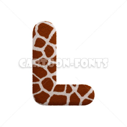 Giraffe letter L - Upper-case 3d font - Cartoon fonts