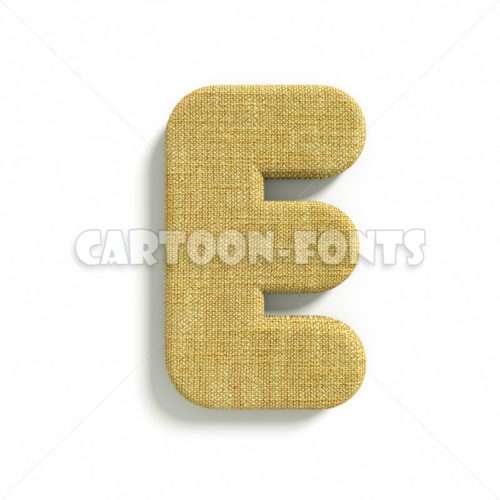 Hessian font E - Uppercase 3d character - Cartoon fonts