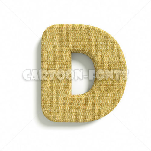 Hessian letter D - Large 3d font - Cartoon fonts