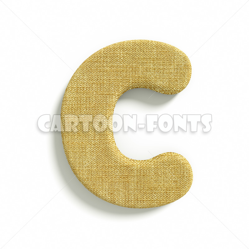 jute character C - Uppercase 3d font - Cartoon fonts