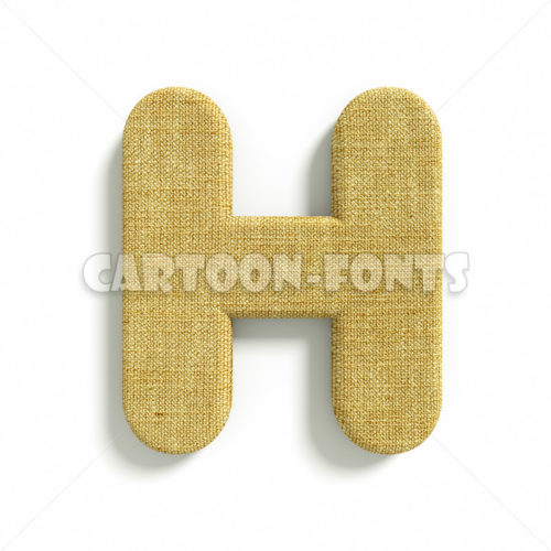 jute font H - Capital 3d letter - Cartoon fonts