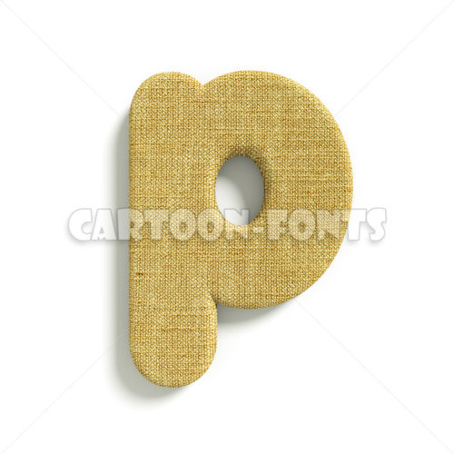 Hessian letter P - Lower-case 3d character - Cartoon fonts