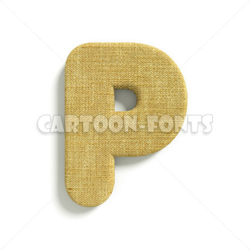 Hessian letter P - large 3d character - Cartoon fonts