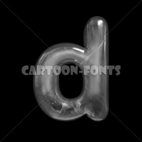 Ice character D - Lower-case 3d letter - Cartoon fonts