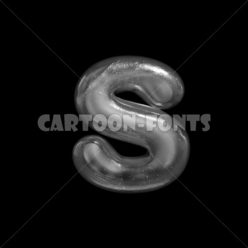 Ice character S - Small 3d letter - Cartoon fonts