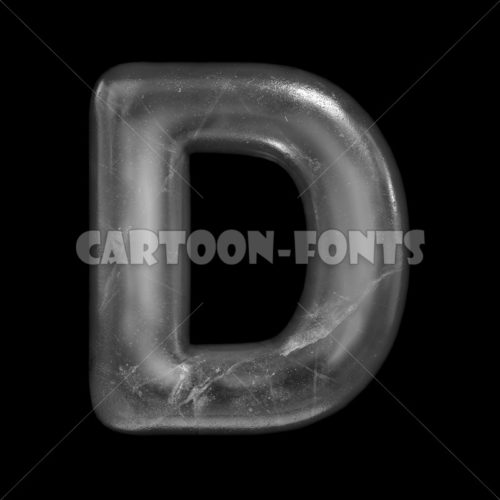 Ice letter D - Large 3d font - Cartoon fonts