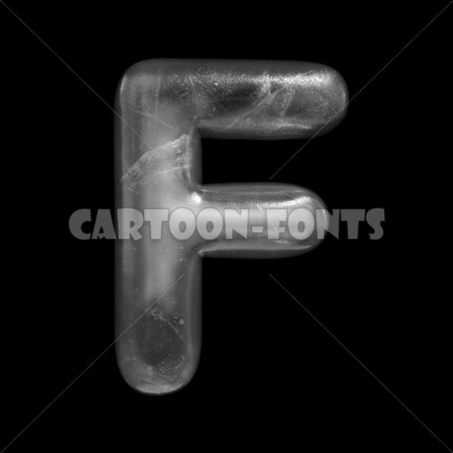 Winter character F - Large 3d letter - Cartoon fonts