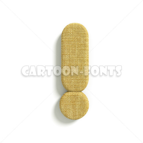 fabric exclamation point - 3d sign - Cartoon fonts