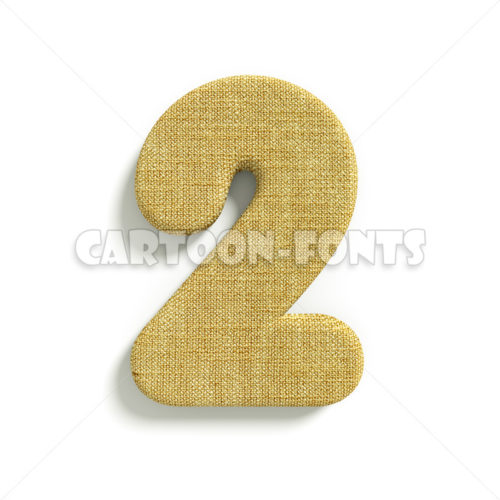 fabric numeral 2 - 3d number - Cartoon fonts
