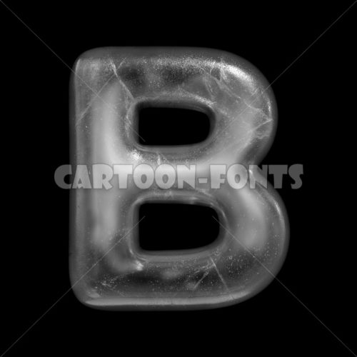frost character B - Uppercase 3d letter - Cartoon fonts