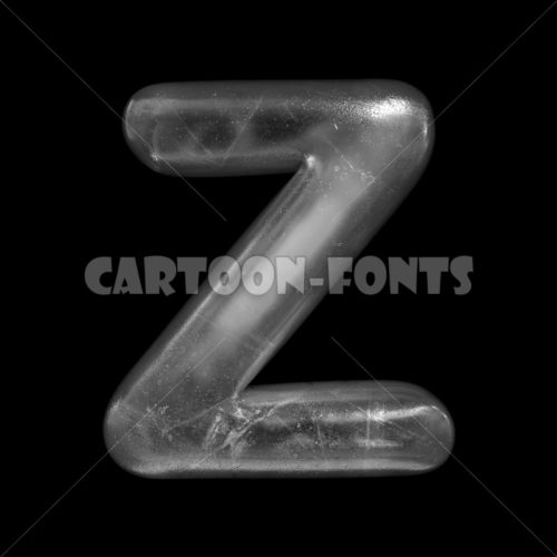 frozen character Z - large 3d letter - Cartoon fonts