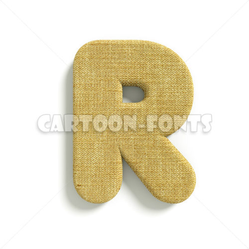 hessian character R - Upper-case 3d letter - Cartoon fonts